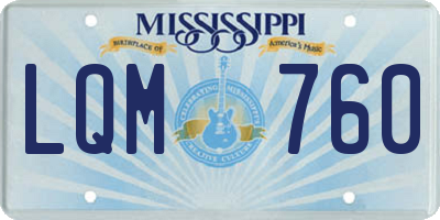 MS license plate LQM760