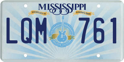MS license plate LQM761
