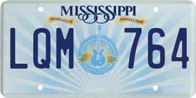 MS license plate LQM764