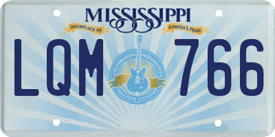 MS license plate LQM766