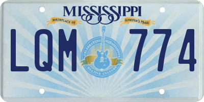 MS license plate LQM774