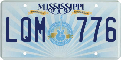 MS license plate LQM776