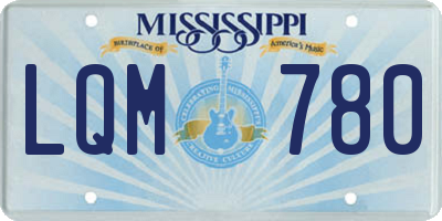 MS license plate LQM780