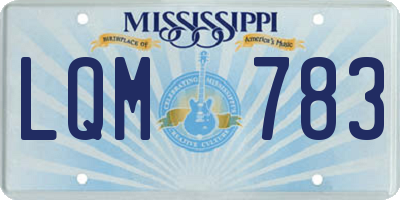 MS license plate LQM783