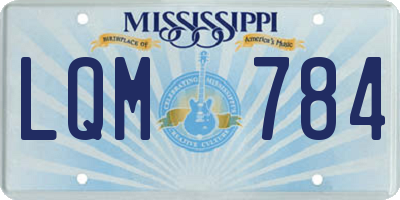 MS license plate LQM784