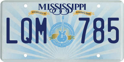 MS license plate LQM785