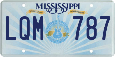 MS license plate LQM787