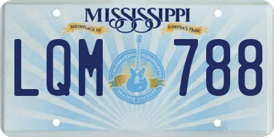 MS license plate LQM788