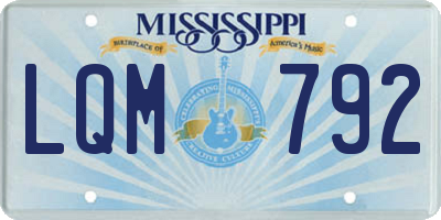 MS license plate LQM792