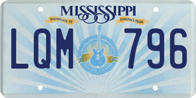 MS license plate LQM796