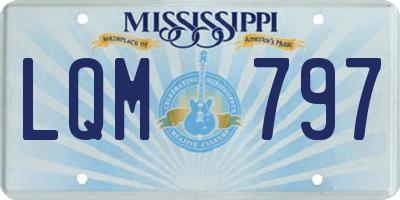MS license plate LQM797