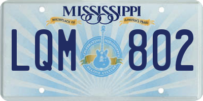 MS license plate LQM802