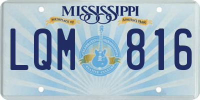 MS license plate LQM816