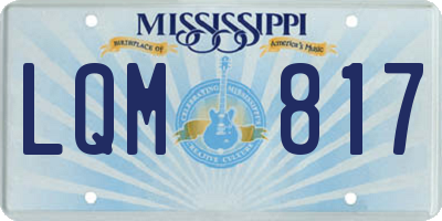 MS license plate LQM817