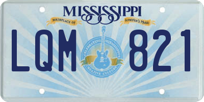 MS license plate LQM821