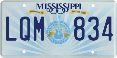 MS license plate LQM834