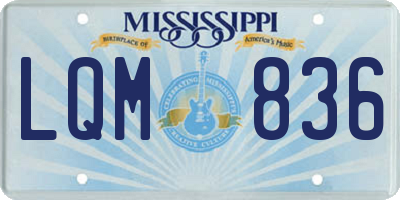 MS license plate LQM836