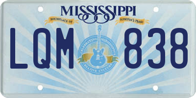 MS license plate LQM838