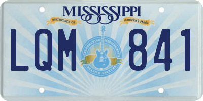 MS license plate LQM841