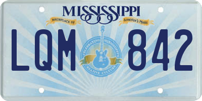 MS license plate LQM842