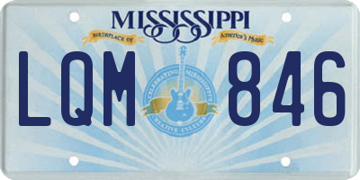 MS license plate LQM846