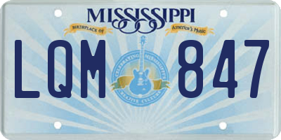 MS license plate LQM847