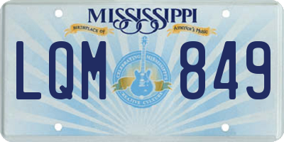 MS license plate LQM849