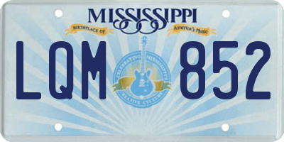 MS license plate LQM852