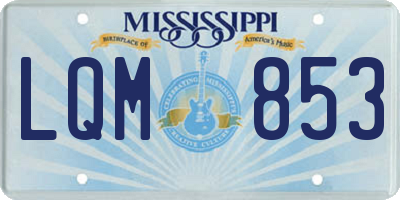 MS license plate LQM853