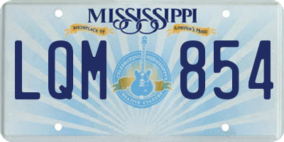 MS license plate LQM854