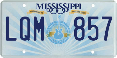 MS license plate LQM857