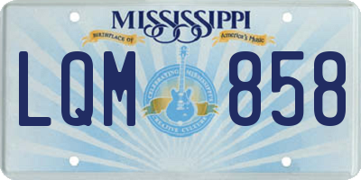 MS license plate LQM858