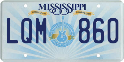 MS license plate LQM860