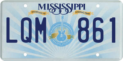 MS license plate LQM861