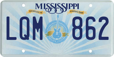MS license plate LQM862