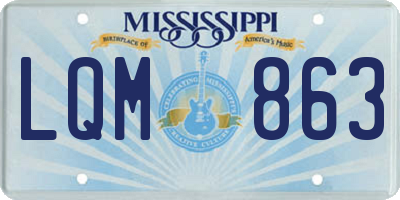 MS license plate LQM863
