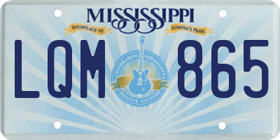 MS license plate LQM865