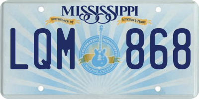 MS license plate LQM868