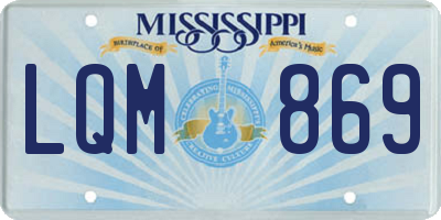 MS license plate LQM869