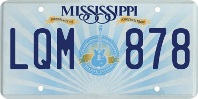 MS license plate LQM878