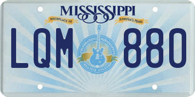 MS license plate LQM880