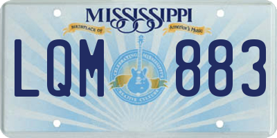 MS license plate LQM883
