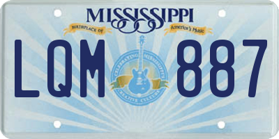 MS license plate LQM887