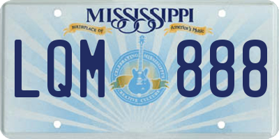 MS license plate LQM888