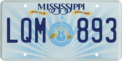 MS license plate LQM893