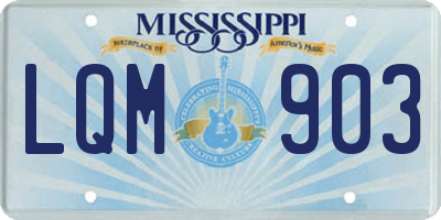 MS license plate LQM903