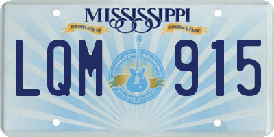 MS license plate LQM915