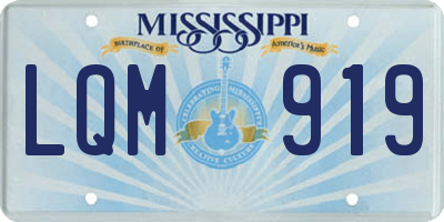 MS license plate LQM919
