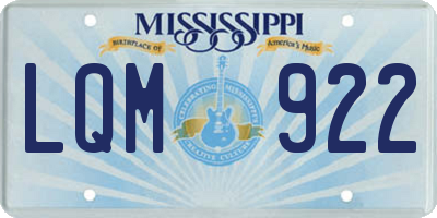 MS license plate LQM922