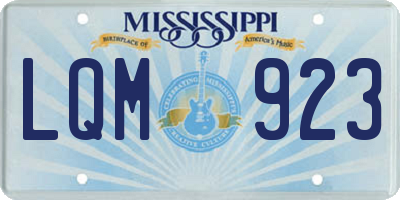 MS license plate LQM923
